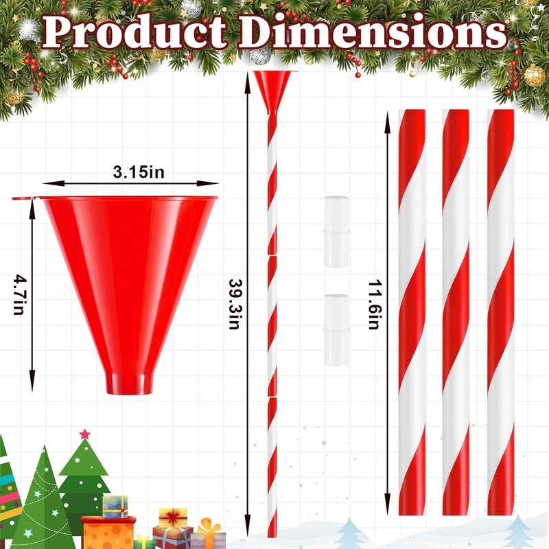 VICAMB 39.3 Inch Christmas Tree Watering Funnel,Red and White Striped Christmas Tree Watering System Device,Long Tree Watering Funnel Spout for Indoor Outdoor Xmas Tree - Image 2