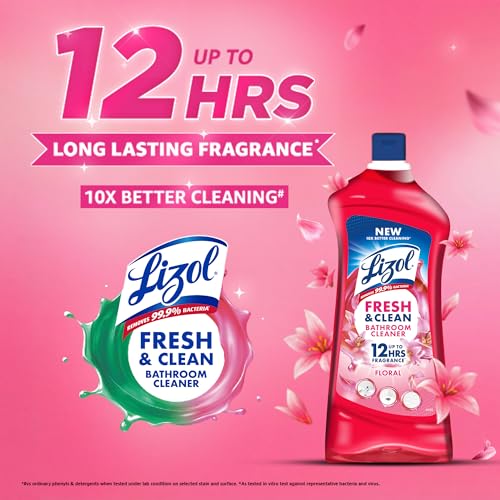 Lizol Fresh & Clean Bathroom Cleaner | Floral | 1L | 10X Better Cleaning | Upto 12Hrs Fragrance| Multi Surface Clean Floors, Basin, Tiles - Image 2