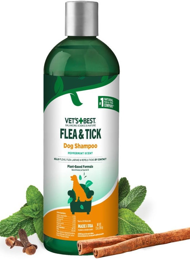 Vet's Best Flea and Tick Advanced Strength Dog Shampoo - Dog Flea and Tick Treatment - Plant-Based Formula - Certified Natural Oils - 12 oz  - Image 1