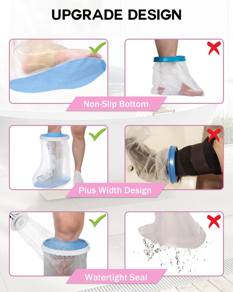 DNEOUXI Waterproof Extra Wide Leg Cast Cover for Shower, Extra Large Watertight Foot Protector Cover with Non-Slip Bottom for Plus Size Adults Surgery Casts Boots, Fits Leg Size 12"-29" - Image 5