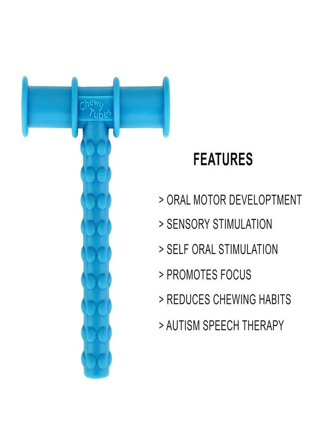 MJ Talk Tools® Opt (Oral Placement Therapy) Chewy Tube| Non-Toxic Biting Toy for Effective Oral Sensory Therapy | Texture Chewing Tube for Autism | Teether for Children and Adults (Blue + Yellow) - Image 5