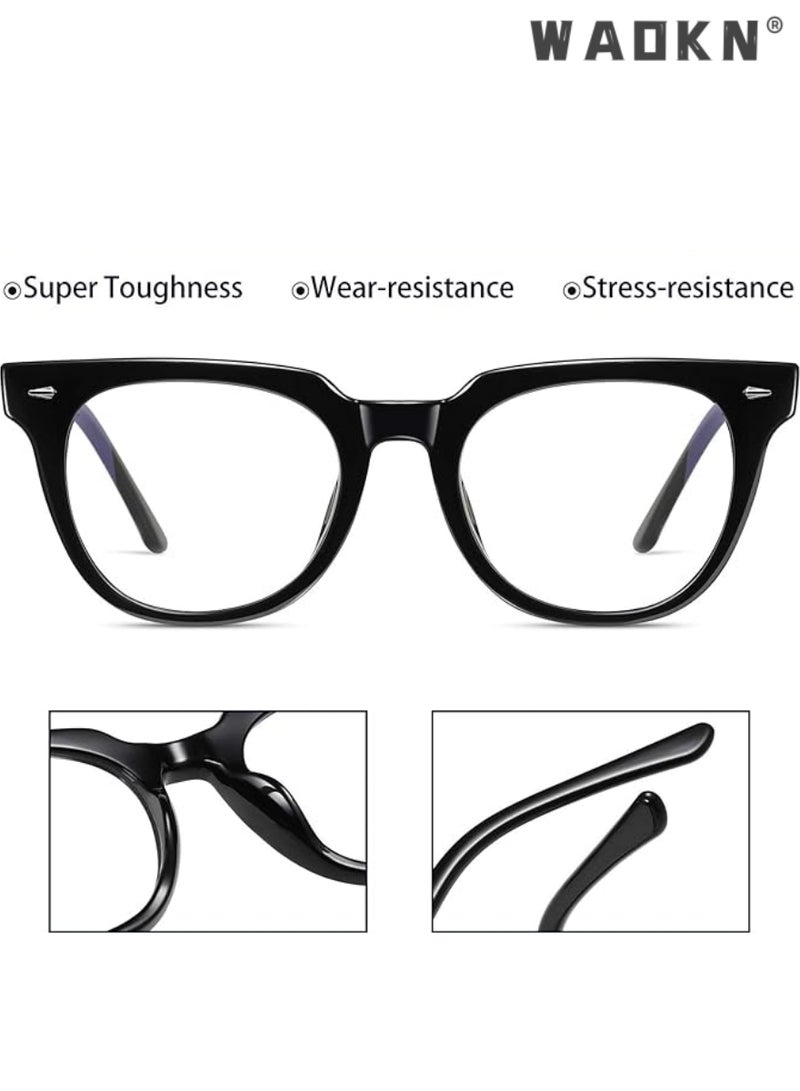 WAOKN Blue Light Blocking Glasses for Women and Men, Butterfly Filter Blue-light Eyewear Ultra Light TV PC Computer Fashion Gaming Glass,Anti Eye Eyestrain UV 400 Protection Reading Gaming Glasses, Black - Image 4