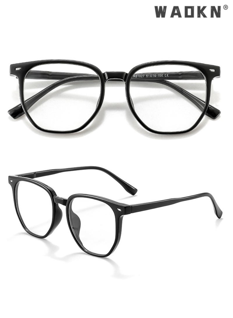 WAOKN Blue Light Blocking Glasses for Women and Men, Butterfly Filter Blue-light Eyewear Ultra Light TV PC Computer Fashion Gaming Glass,Anti Eye Eyestrain UV 400 Protection Reading Gaming Glasses, Black - Image 2