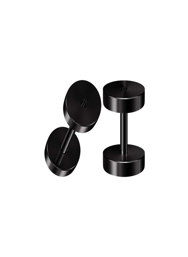 BIG GAUGES Pair of Surgical Steel 16g Gauge 1.2mm Black Anodized Screw flesh Tunnels Piercing Ear Stretcher Earring Plugs Lobe BG3791 - Image 1