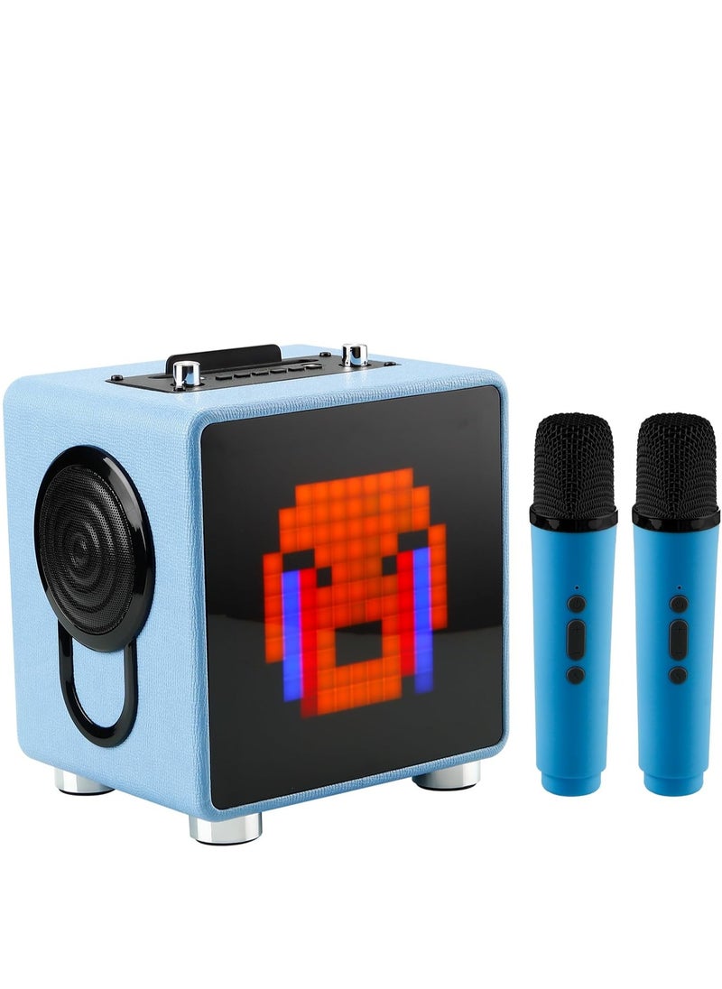 Manful Portable Bluetooth Speaker with LED Light and 2 Wireless Microphones for Kids Adults  - Image 1