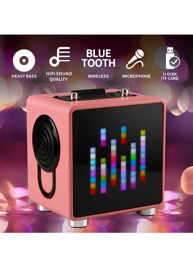 Manful Portable Bluetooth Speaker with LED Light and 2 Wireless Microphones for Kids Adults  - Image 2