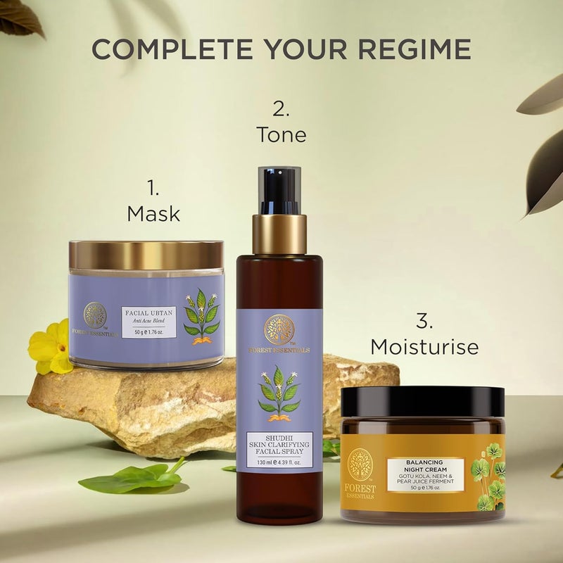 Forest Essentials Balancing Night Cream with Gotu Kola Neem AntiAcne Face Cream Moisturising Controls sebum production Improves skin elasticity - Image 4