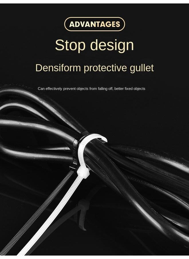 Bluejw Nylon Plastic Cable Tie Large Buckle Cable Tie With Strapping Wire Harness Strangle Hook Black And White One Pull Tight  - Image 4