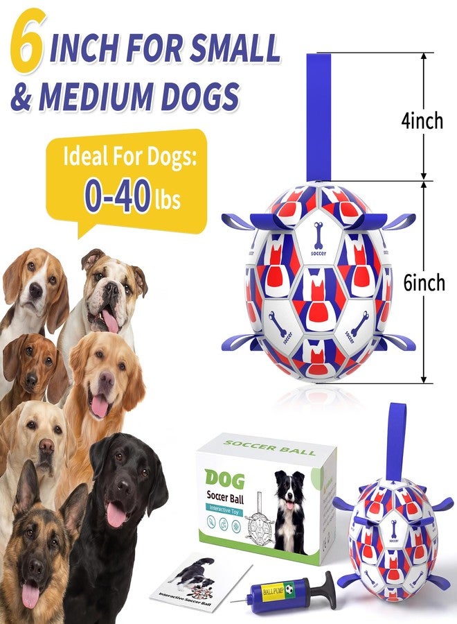 VOXGET Interactive Dog Ball Toys, 2026 Dog Soccer Ball with Thicken Straps for Small Medium Breeds Tug of War, Small Herding Balls with Pump for Puppy Dogs Outdoor Play Training (Blue, 6 Inch) - Image 5