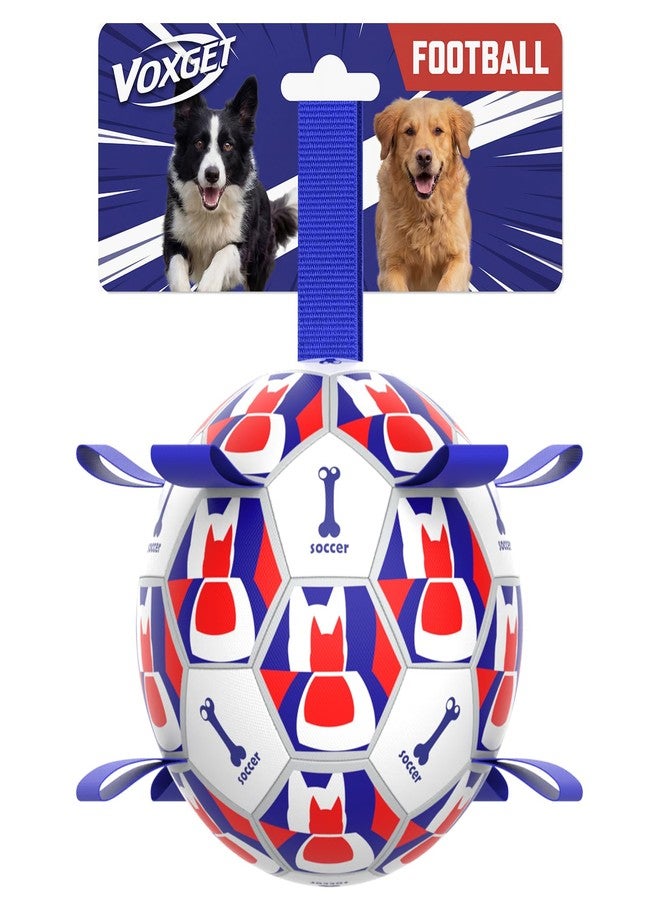 VOXGET Interactive Dog Ball Toys, 2026 Dog Soccer Ball with Thicken Straps for Small Medium Breeds Tug of War, Small Herding Balls with Pump for Puppy Dogs Outdoor Play Training (Blue, 6 Inch) - Image 1
