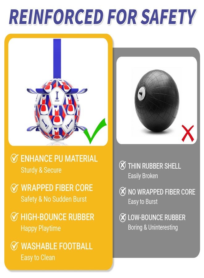 VOXGET Interactive Dog Ball Toys, 2026 Dog Soccer Ball with Thicken Straps for Small Medium Breeds Tug of War, Small Herding Balls with Pump for Puppy Dogs Outdoor Play Training (Blue, 6 Inch) - Image 4