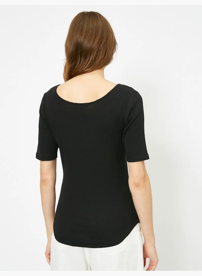 KOTON Scoop Neck T-Shirt