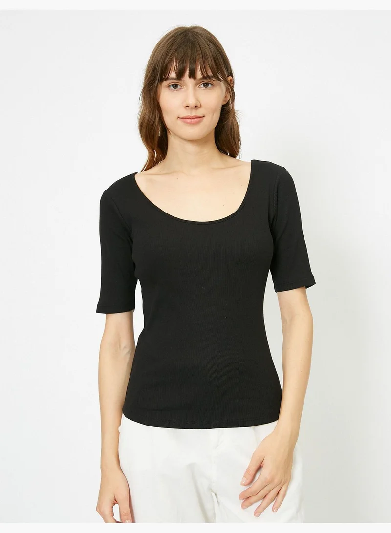 KOTON Scoop Neck T-Shirt