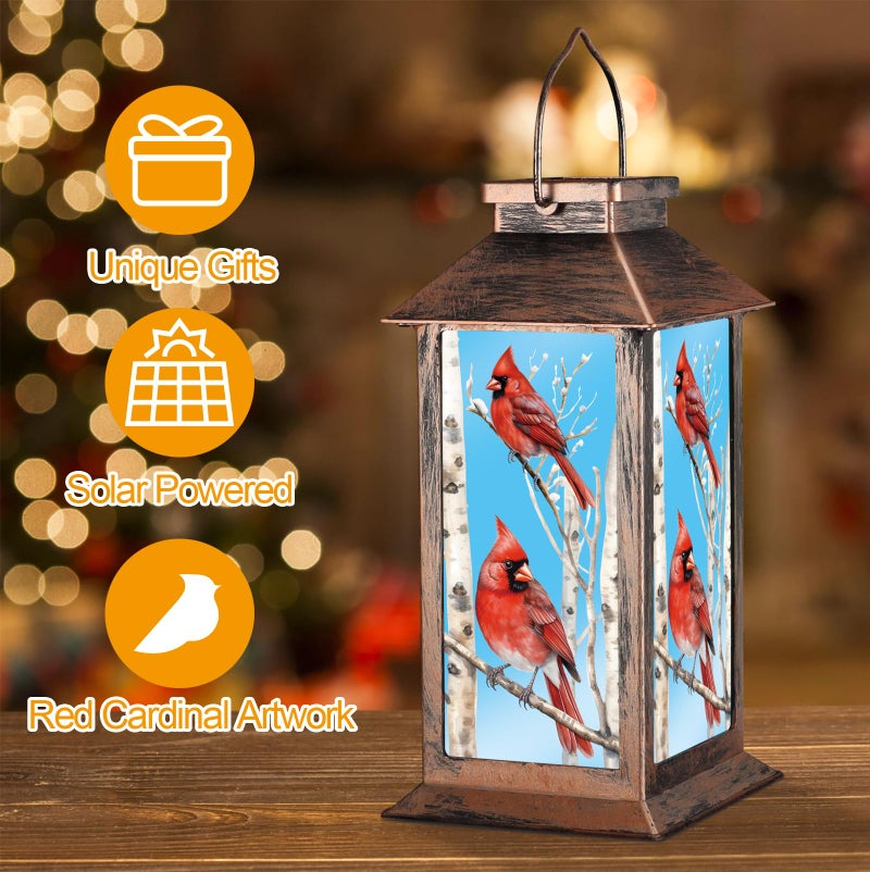 Pawatee Solar Lanterns with Cardinal Theme Outdoor Waterproof Decorative Lights for Garden Birthday Gifts for Women, Mom, and Grandma Solar LED Hanging Lights for Yard, Patio, Lawn, and Porch(Tree Trunk) - Image 4