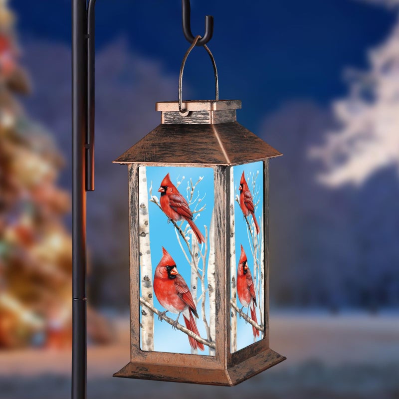 Pawatee Solar Lanterns with Cardinal Theme Outdoor Waterproof Decorative Lights for Garden Birthday Gifts for Women, Mom, and Grandma Solar LED Hanging Lights for Yard, Patio, Lawn, and Porch(Tree Trunk) - Image 1