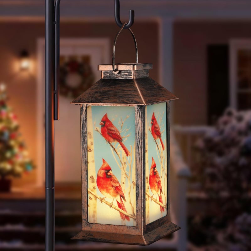 Pawatee Solar Lanterns with Cardinal Theme Outdoor Waterproof Decorative Lights for Garden Birthday Gifts for Women, Mom, and Grandma Solar LED Hanging Lights for Yard, Patio, Lawn, and Porch(Tree Trunk) - Image 3