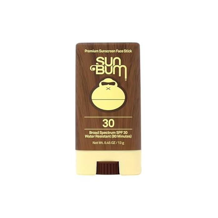 Sun Bum Original SPF 30 Face Stick Sunscreen - Water-Resistant Broad Spectrum Facial Sunscreen with Vitamin E - Hawaii 104 Act Compliant (Without Octinoxate & Oxybenzone) - Travel Friendly - 0.45 oz - Image 1