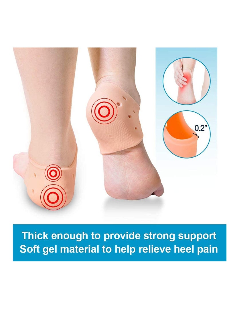 VIUAUAX 8 قطع من وسادات التهاب اللفافة الأخمصية، وسادة كعب هلامية، واقيات الكعب من السيليكون، واقيات الكعب وأكواب الكعب لإصلاح الكعب الجاف المتشقق وتقليل آلام التهاب اللفافة الأخمصية، وتقرح الكعب - Image 4