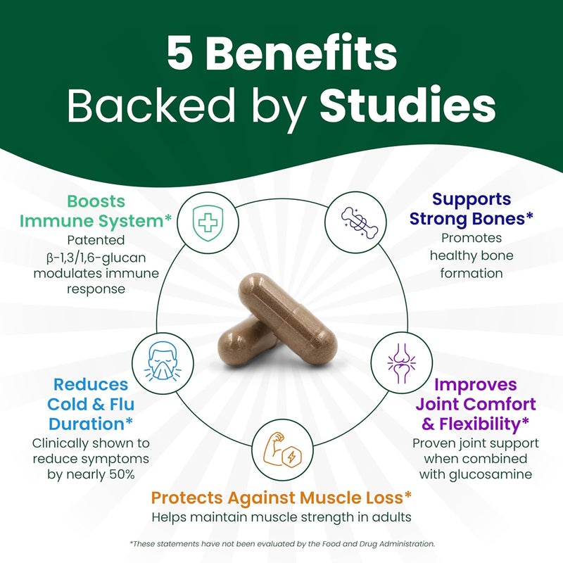 Nutriana Beta Glucan Supplements 1000mg  1316D Beta Glucan Capsules for Immune Support  Natural Beta Glucans Fiber Supplement  60 Veggie Capsules 60 Count Unflavored - Image 2