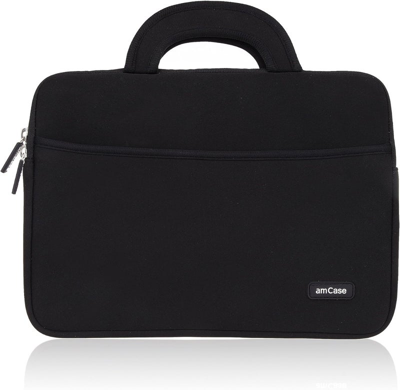 AM Case amCase Chromebook Case-11.6 to 12 inch Neoprene Travel Sleeve with Handle-Black - Image 2