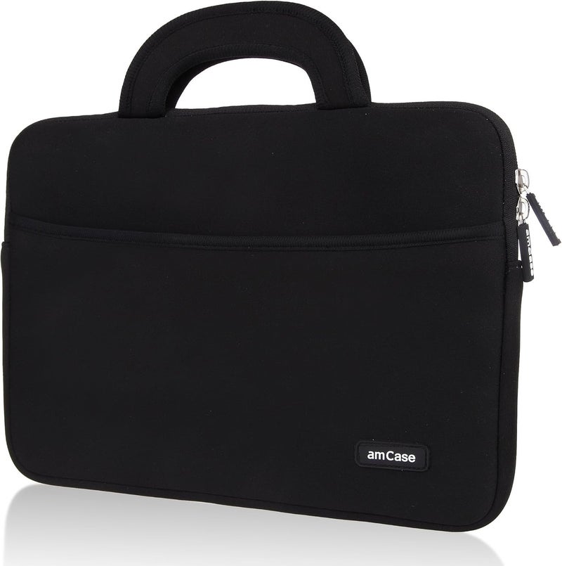 AM Case amCase Chromebook Case-11.6 to 12 inch Neoprene Travel Sleeve with Handle-Black - Image 1