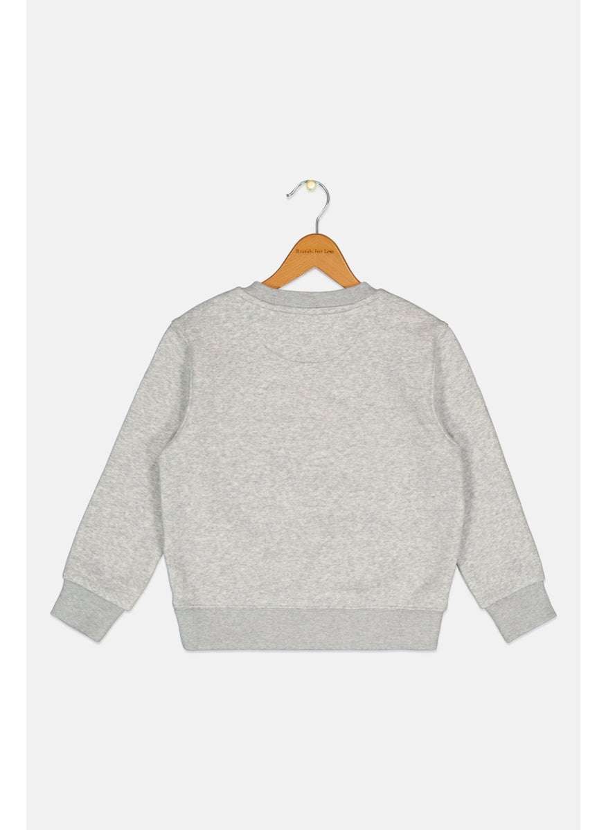ESPRIT Toddlers Boy Long Sleeves Brand Logo Sweatshirt, Grey  - Image 2