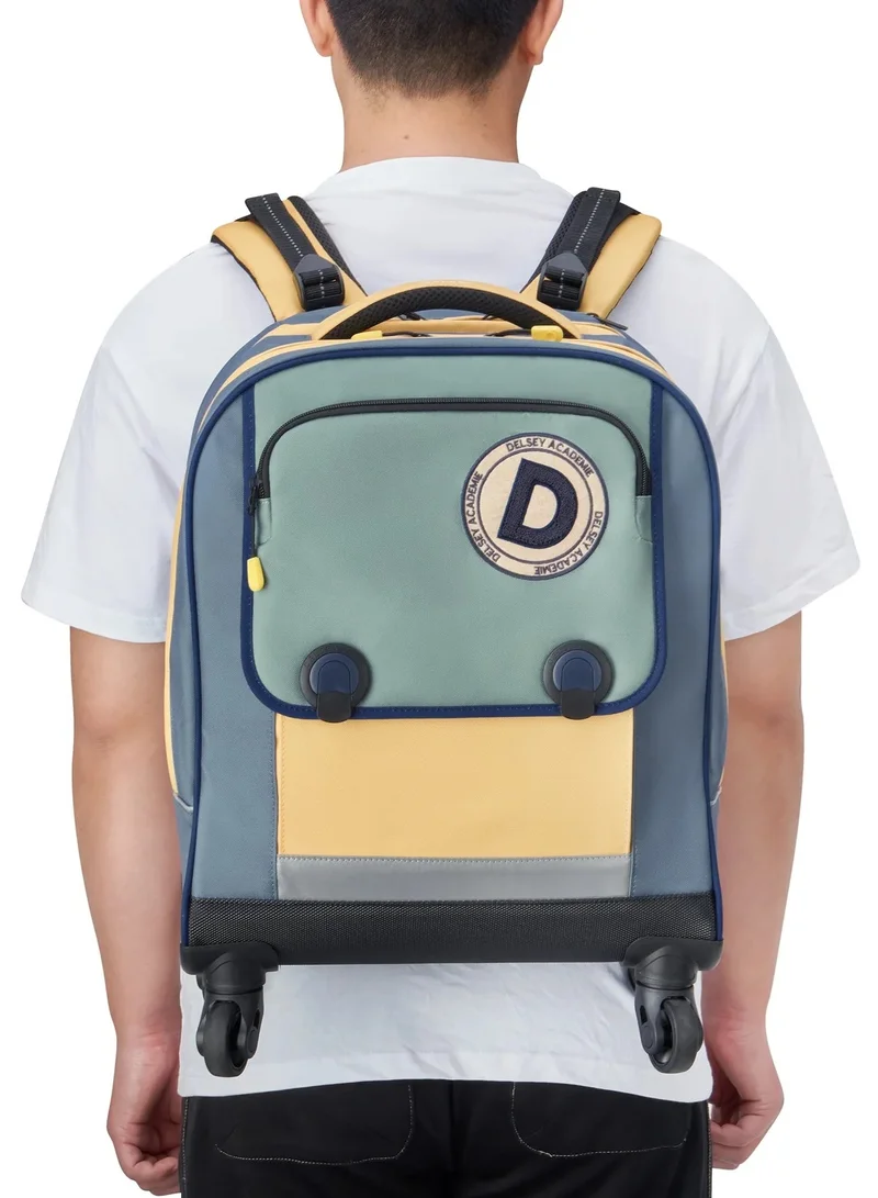 DELSEY Paris  BTS 2023 - 4 Double Wheeled Vertical Trolley Backpack - Cactus (Multicolour)  | Best Price UAE