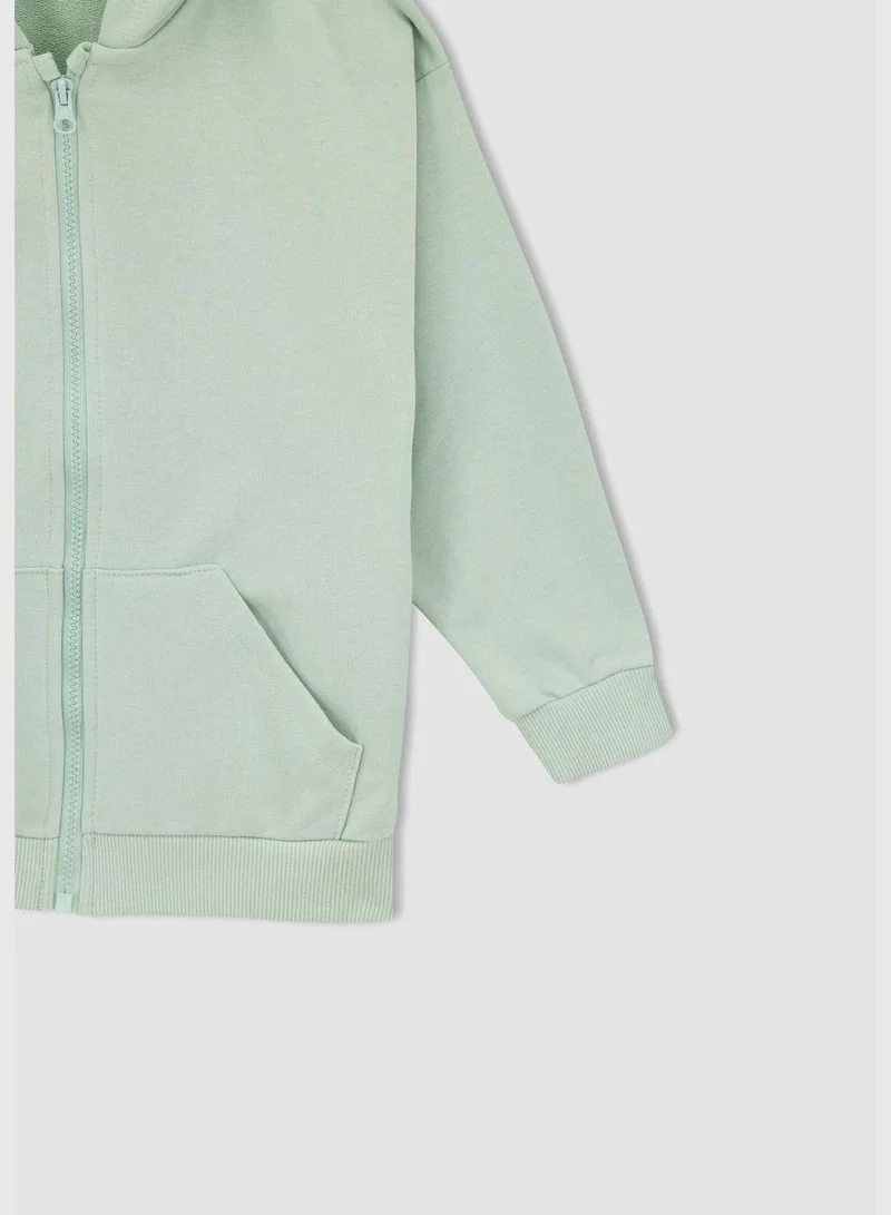 ديفاكتو Relax Fit Long Sleeve Hooded Cardigan