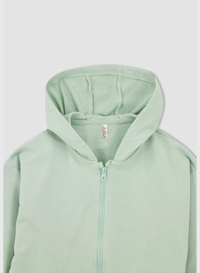 ديفاكتو Relax Fit Long Sleeve Hooded Cardigan