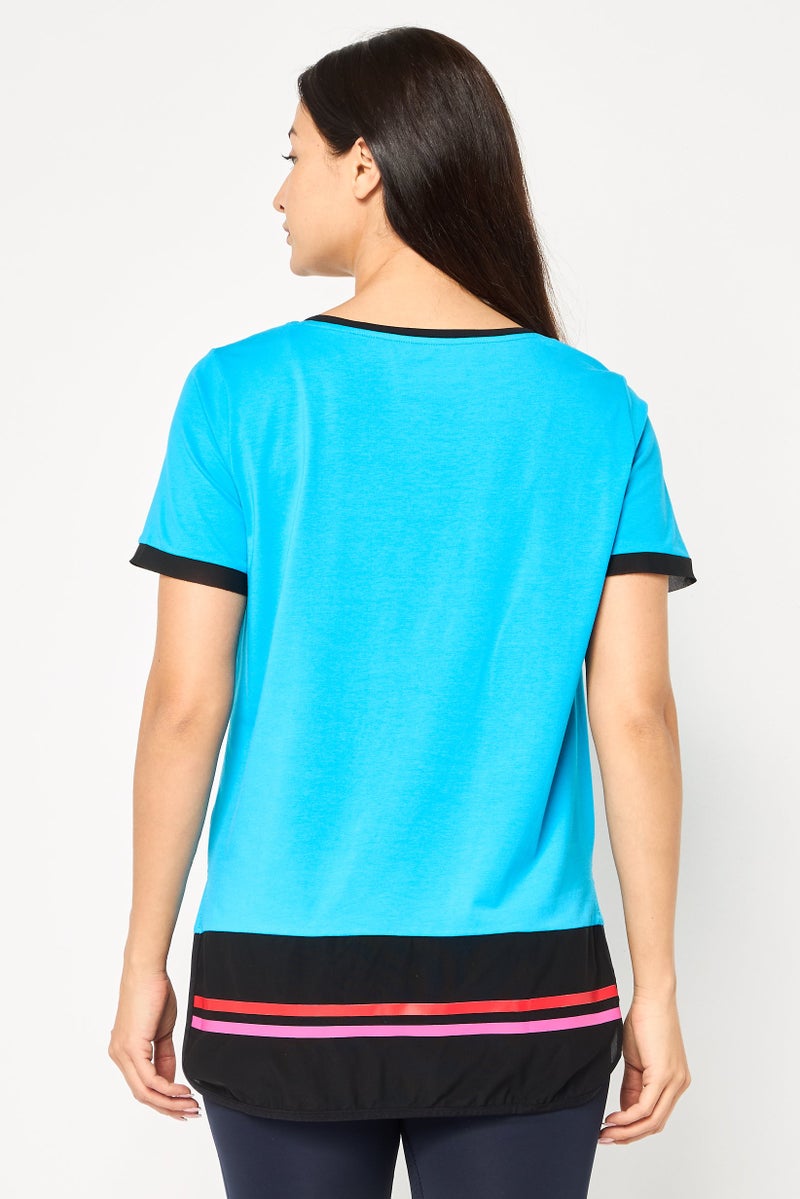 Scuderia Ferrari Women Crew Neck Short Sleeves Brand Logo T-Shirt, Blue - Image 4