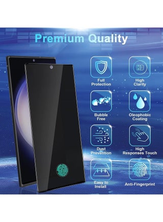 2 Pack Samsung Galaxy S25 Ultra Privacy Screen Protector,Support Fingerprint Unlock Screen Protector for Samsung Galaxy S25 Ultra,High hardness Tempered Glass Film,Anti-Scratch Case Friendly - view 3