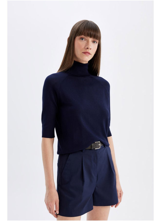 DeFacto Woman Tricot Regular Fit Turtle Neck 3/4 Sleeve Pullover  - Image 5