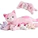 gnomantic 5 Pieces Cat Stuffed Animals with Babies Inside Belly 1 Mommy Stuffed Cat with 4 Kittens Stuffed Kitty Plush Toys for Kid Age 38 Gift Ideal for Christmas Valentines Birthday Pink - Image 2