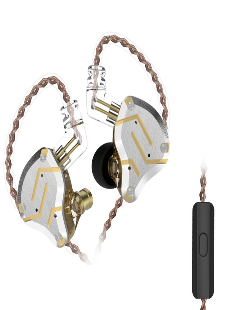 كي زد سماعات أذن KZ ZS10 PRO بتقنية هجينة، 10 وحدات، 4BA+1DD، 5 محركات، سماعات أذن مريحة معدنية داخل الأذن، مع كابل قابل للفصل 0.75 مم 2PIN، سماعة إلغاء الضوضاء (مع ميكروفون) - Image 1