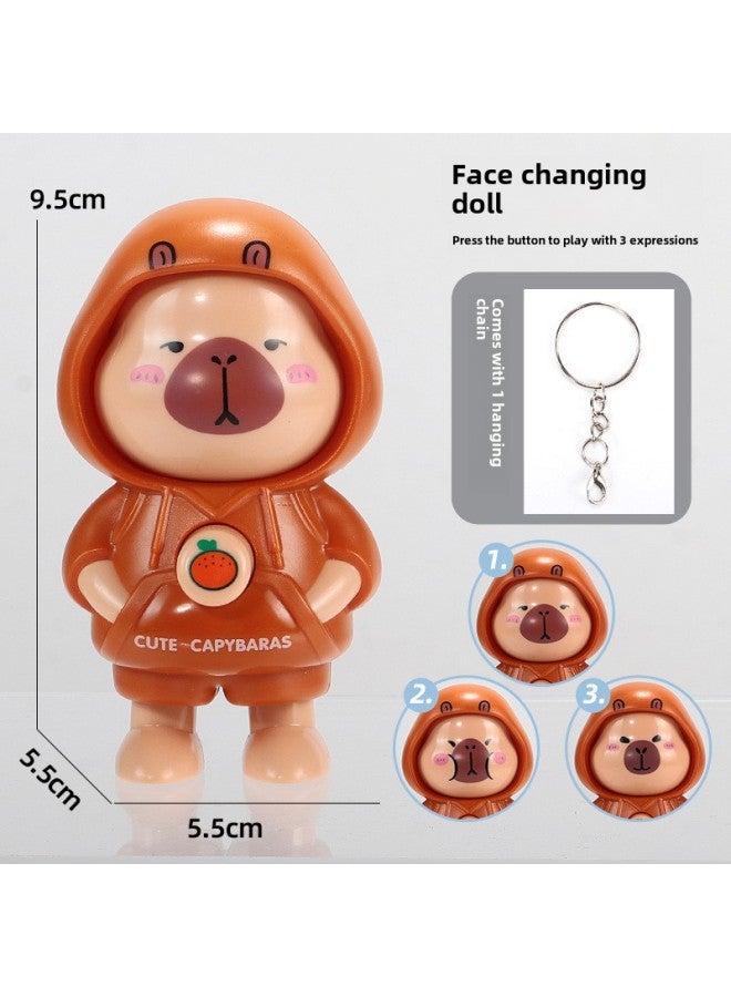 Labu Doll Keychain National Tide Sichuan Opera Face-changing Panda Doll Mask Toy Doll Children's Peking Opera-Colour:Kapibala Keychain  - Image 1