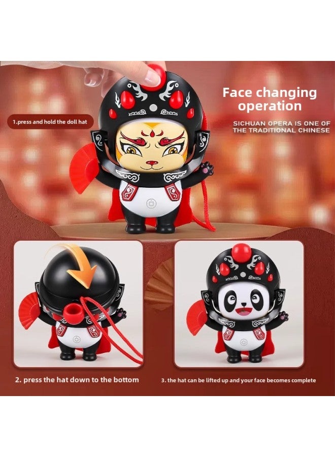 Labu Doll Keychain National Tide Sichuan Opera Face-changing Panda Doll Mask Toy Doll Children's Peking Opera-Colour:Kapibala Keychain  - Image 3