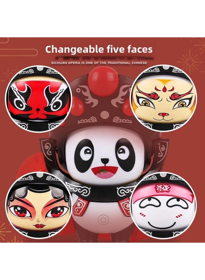 Labu Doll Keychain National Tide Sichuan Opera Face-changing Panda Doll Mask Toy Doll Children's Peking Opera-Colour:Kapibala Keychain  - Image 4