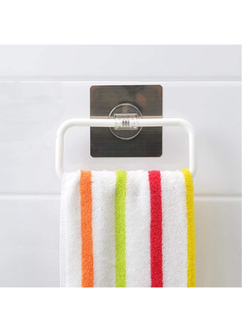 Zollyss Zollyss Magic Sticker Series Self-Adhesive Plastic Towel Holder Hanger (White) - (Pack of 1)  - Image 2