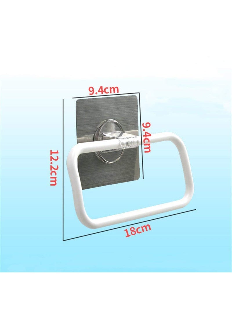 Zollyss Zollyss Magic Sticker Series Self-Adhesive Plastic Towel Holder Hanger (White) - (Pack of 1)  - Image 4