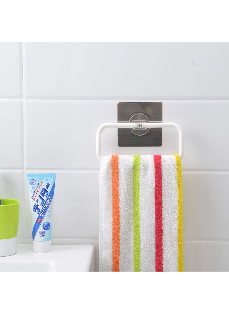 Zollyss Zollyss Magic Sticker Series Self-Adhesive Plastic Towel Holder Hanger (White) - (Pack of 1)  - Image 3