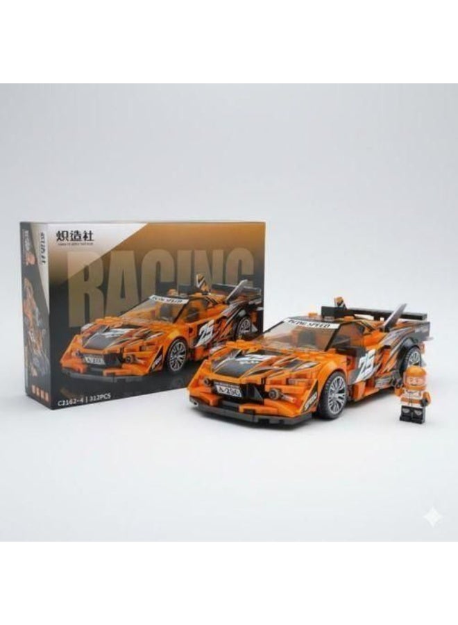 Building Blocks Racing Car Set, 312 Pieces, Model C2162-4 - Image 1