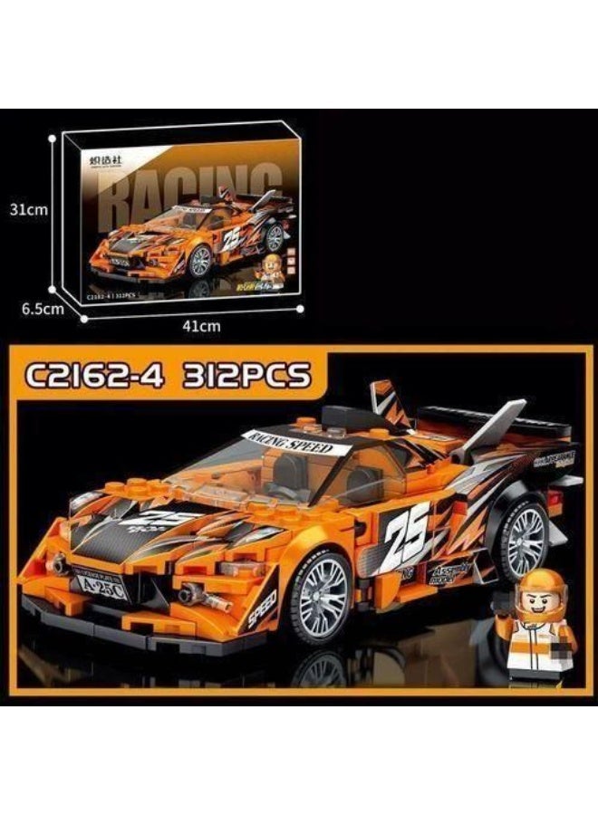 Building Blocks Racing Car Set, 312 Pieces, Model C2162-4 - Image 2