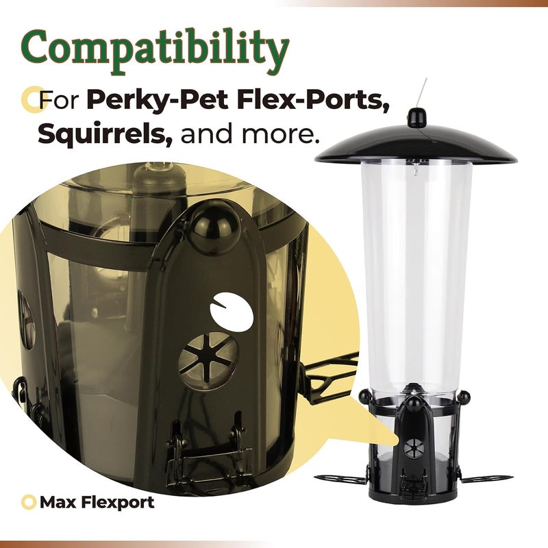 أجزاء استبدال منافذ مغذيات الطيور لمغذيات Perky Pet، ملحقات مغذيات الطيور الخارجية لأجزاء استبدال تغذية الطيور البرية FlexPort، 334-1SR، عبوة من 8 قطع - Image 3