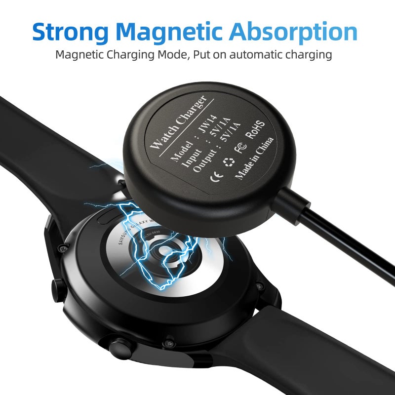 Clolasa 2 Pack for Samsung Galaxy Watch Charger Compatible with Galaxy Watch 8/8 Classic/7/Ultra/6/6 Classic/5/5 Pro/4/4 Classic/3/Active 2/Active USB-C Magnetic Charging Dock Accessories 3.3FT - Image 5