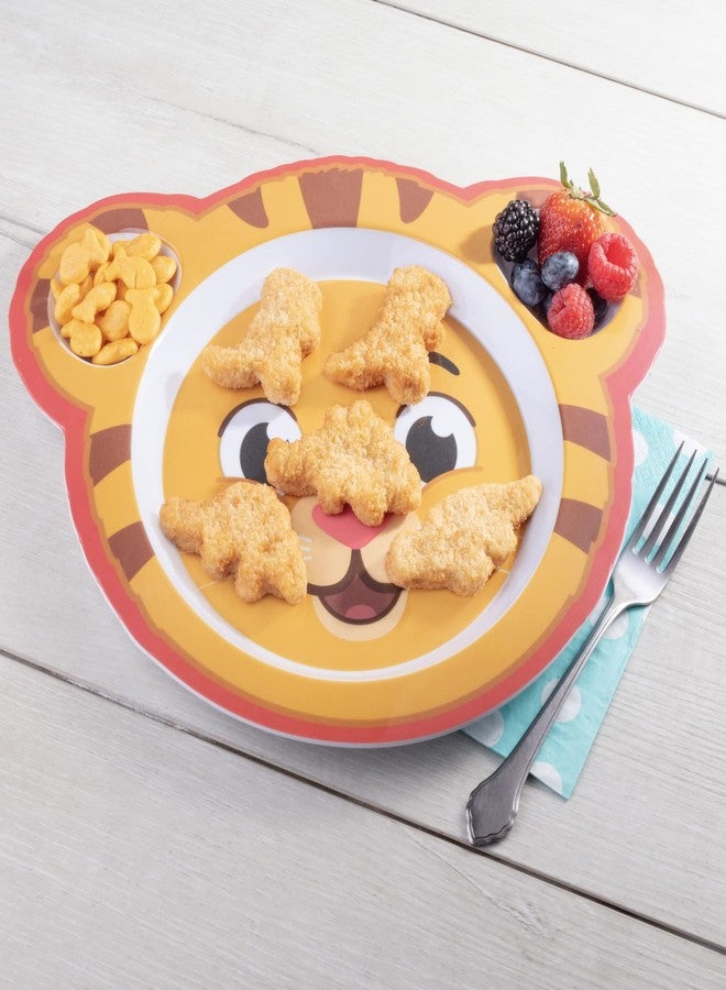 SCS Direct 2 Daniel Tiger Mealtime Feeding Plates - Cute Compartment Dishes with Deep Sides for Kids - Divided Sections for Healthy Eating Habits, Melamine, BPA Free, Dishwasher Safe, Break Resistant - Image 3