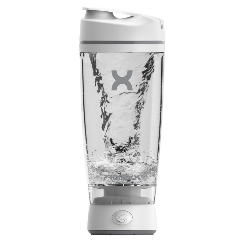 Promixx Original Shaker Bottle  Batterypowered for Smooth Protein Shakes  BPA Free 20oz Cup White