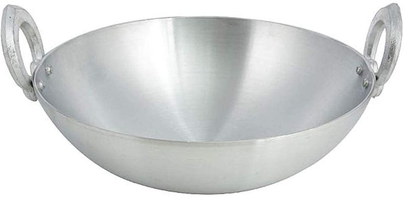 NURAT® Primmum Quality Heavy Base Aluminum Khadai Deep Frying Khadai with Handle for Kitchen Aluminium Kadai for Multipurpose Use(7 Litter) - Image 1