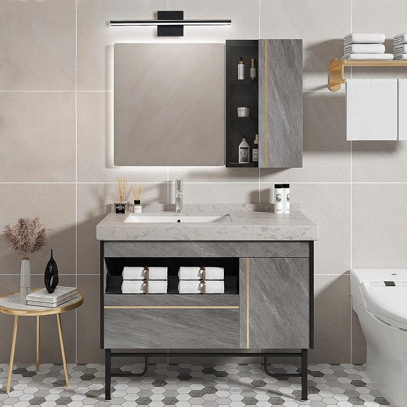 Groeien Bathroom Vanity Lights 18 Inch 15W Lighting Fixtures Black Modern Bathroom Bedroom Wall Lighting for MirrorWhite 1 - Image 3