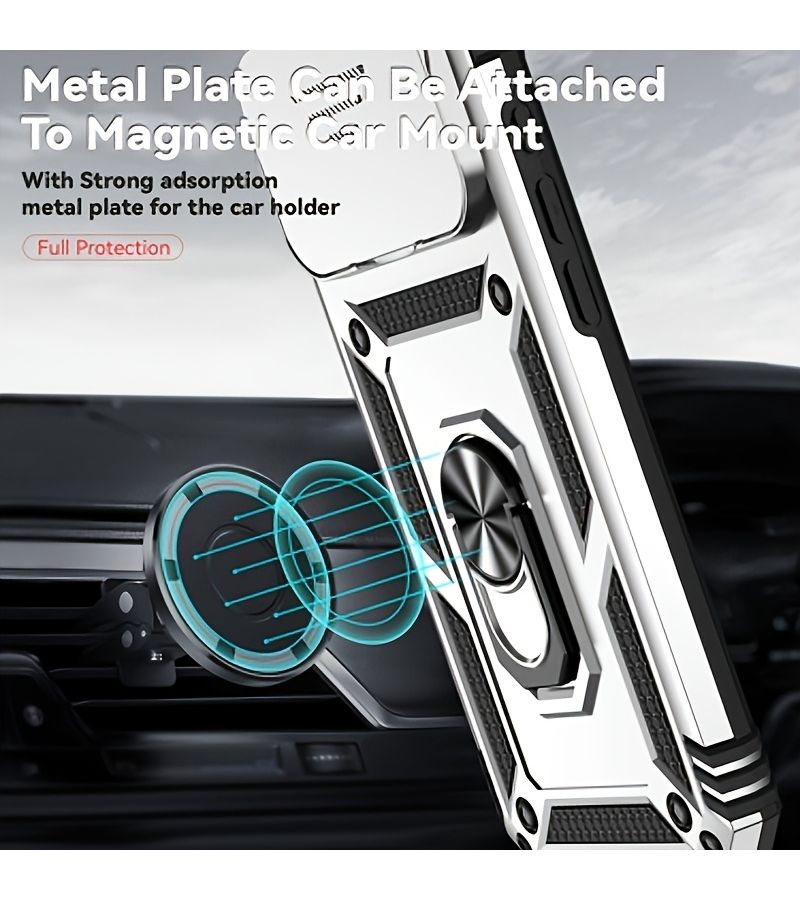 Green Phone Case Set For iPhone 14 Pro With 3 In 1 Sliding Camera Shield Stand - Image 5