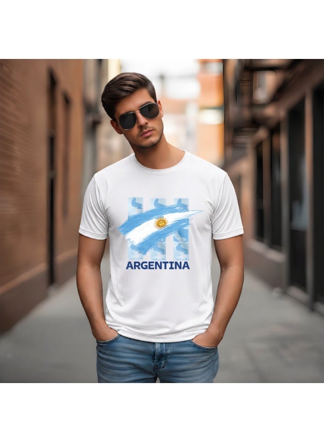 PRINTSHOP4ME Argentina FIFA World Cup Jersey Dry-Fit T-Shirt for Men | Customized Name Print on Back | Round Neck | Short Sleeve - Image 4